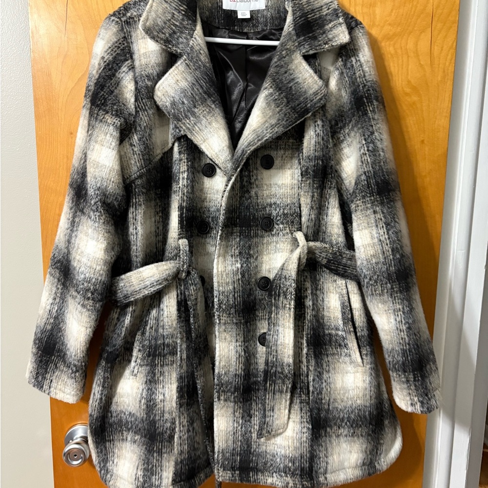 Plaid Double-Breasted Women's Coat